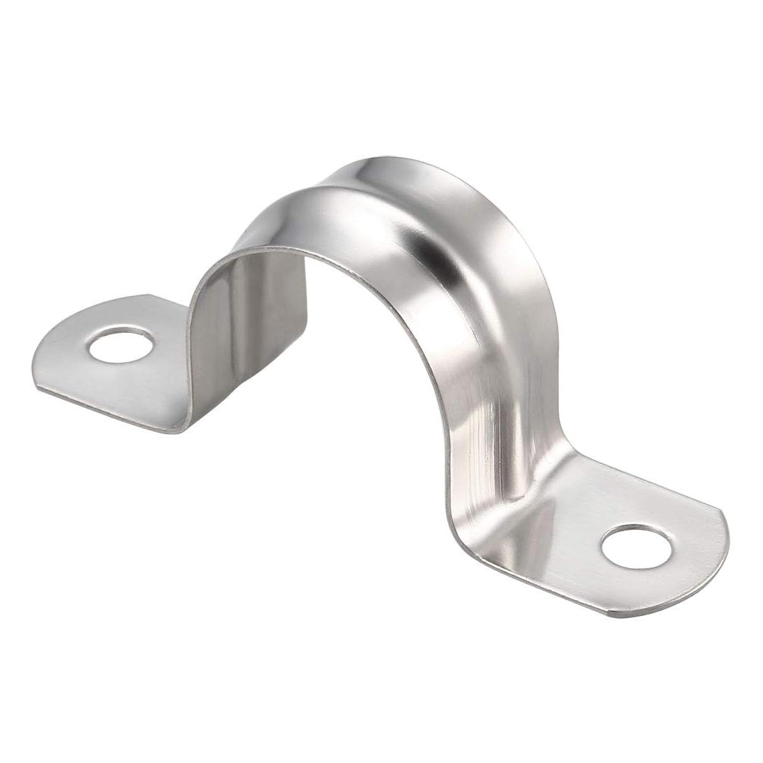 Unifizz 27mm(1.1") Rigid Pipe Strap 2 Holes U Bracket Cable Clamp, 304 Stainless Steel Tension Tube Clip Conduit Clamp Hanger 20pcs