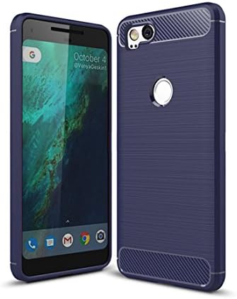JOSHENYP for Google pixel 2 case,[Slim Thin] Durable TPU Brushed Anti-Slip Shockproof Drop Protective Cover for Google pixel 2 (Blue)