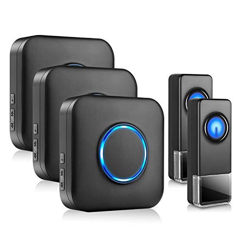 Wireless Door Bell BITIWEND Waterpoof Doorbell Chime Operating at 1000ft with 52 Tunes 4 Volume Levels LED Flash, Classroom Doorbell,Home Business Doorbell Chime, 2 Push Buttons & 3 Receivers - Thumbnail 7
