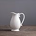 Jomop Decorative Pitcher, Embellished Pitcher Ceramic Vase Home Decor Gift (9.8 in, White)