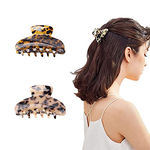 Hair Claw Clips for Thick Hair Tortoise Shell No Slip,3.8Inch Big Claw Hair Clips for Women Hair Accessories Claw Clips for Thin Hair Leopard Large