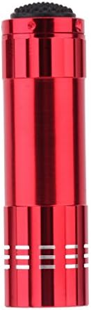 Personalized Mini Aluminium 9 LED UV Flashlight Torch Ultra Violet Blacklight Detection Flashlight Lanterna de led (red)