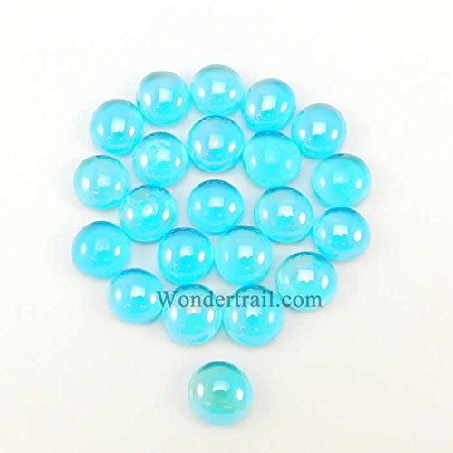Light Blue Glass Bead Tokens 12-15mm 22ea Wondertrail WON0301