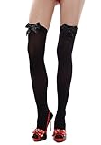Thigh Highs with Satin Bows Hosiery - One Size - Dress Size 6-12
