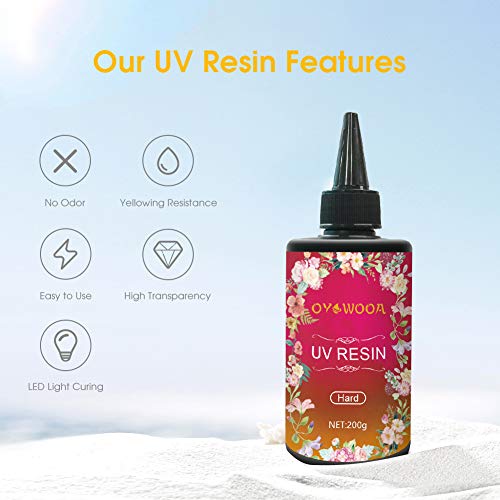 UV Resin Crystal Clear Hard Type LED Lamp Curing Resin DIY Jewelry Making Art 200g