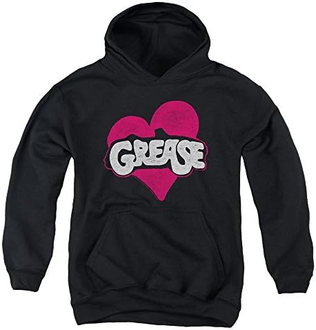 Grease - Youth Heart Pullover Hoodie, Medium, Black