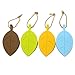 Topoint Silicone Door Stopper Wedge Finger Protector, 4 Pack Premium Cute Colorful Cartoon Leaf Style Flexible Silicone Window/Door Stops set with Lanyard for Home Garden Office