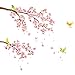 DECOWALL DW4-1303 Cherry Blossoms and Birds Kids Wall Stickers Decals Peel and Stick Removable for Nursery Bedroom Living Room Art murals Decorations