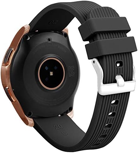 CAheadY Silicone Replacement Watchband Wrist Strap for Samsung Galaxy Watch SM-R810 42mm Black