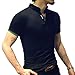 LOGEEYAR Mens Short-Sleeve Slim Fit Cotton Pique Polo Shirt,Small,1-black