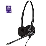 Plantronics HW261n Wired Office Headset Bundle with Headset Advisor Wipe (Renewed)