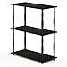 Furinno Turn-N-Tube 3-Tier Compact Multipurpose Shelf Display Rack with Classic Tube, Espresso/Black