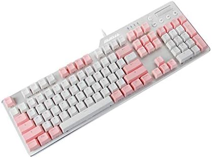 Alloy Mechanical Keyboard PBT Powder White Fashion Black Axis Game Backlight Office Typing Business Home Desktop Computer Notebook (color : Black axis)