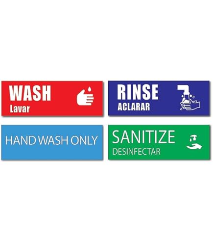 9-Pack Wash Rinse Sanitize Sink Labels - Waterproof Vinyl Stickers For 3-Compartment Sinks, Commercial Kitchens, Restaurants - View #10
