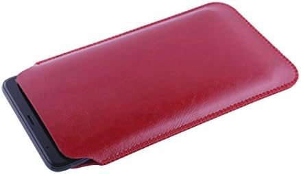 UltraJacket Light &amp; Slim Durable Vegan-Friendly PU Leather Sleeve Case with Microfiber Lining for HTC U Ultra - Saddle Red