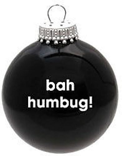 Bah Humbug - Black Christmas Tree Bauble by Santa Balls