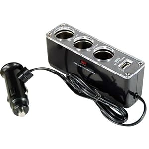 SODIAL(R) 3 WAY MULTI SOCKET CAR CIGARETTE LIGHTER