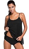 Zalalus Women's Bathing Suit Lace Tankini Set With Shorts Plus Size Swimsuit