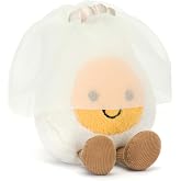 Jellycat Amuseables Boiled Egg Bride Stuffed Toy, 5.5 inches - Food Plush - Fun Wedding &amp; Engagement Gift