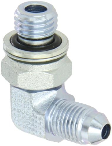 Eaton Weatherhead MC5515X4X12 Carbon Steel SAE 37 Degree (JIC) Flare-Twin Fitting, 90 Degree Elbow, M12 Metric Straight Thread Male x 7/16" JIC Male, 1/4" Tube OD