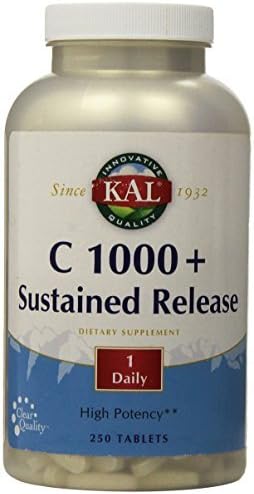 KAL C-1000 Plus Sustained Release Tablets, 1000 mg, 250 Count by Kal