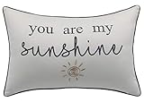 YugTex Pillowcases You are my Sunshine Embroidered Throw Pillow Cover for Birthday Gift Quote Pillow Cover Canvas Pillowcase Valentines Day Gift for Her housewarming gift (12"x18", Ivory)