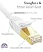 CAT7 Ethernet Cable, Fosmon (White - 50 Feet) CAT7 Shielded RJ45 Ethernet Network Patch Cable - Ultra Speed 10 Gigabit 600Mhz Patch - Modem, Router, LAN, Printer, MAC, Laptop