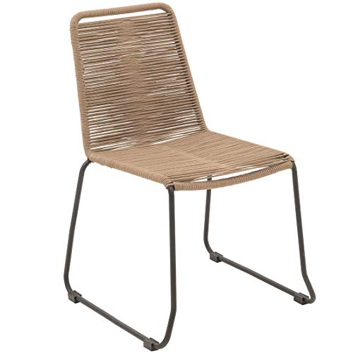 OUTLIV. Maranello Gartenmöbelset 5tlg. Stahl/Teak/Rope, Tisch 180x90, Stuhl 60,5x55, Gestell in Schwarz, Sitzfläche in… – Bild 5