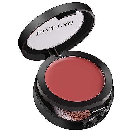 DE'LANCI Cream Blush for Mature Skin, Waterproof Cheek Blush Up to 24H Creamy Makeup for Olive Skin, Best Putty Blendable Non-Greasy Korean Face Blusher for Women (WINE 03#)
