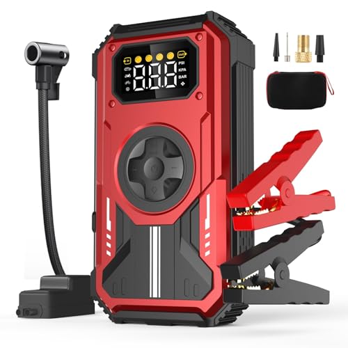 VANLYTPET Arrancador de Batería de Auto Portátil 6000A con Compresor 150PSI 12V