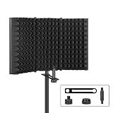 Aokeo Professional Studio Recording Microphone Isolation Shield, Pop Filter.High density absorbent foam is used to filter vocal. Suitable for Blue Yeti and any condenser microphone recording equipment