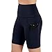 ODODOS High Waist Out Pocket Yoga Short Tummy Control Workout Running Athletic Non See-Through Yoga Shorts,Navy,XX-Large
