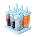 Chichic Popsicle Molds, Ice Pop Maker, Ice Pop Molds, BPA-Free, Repeated Use, Set of 6 (Oval, Sky Blue)
