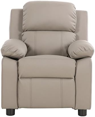 Deluxe Kids Armchair Recliner Sofa with Headrest - By Choice Products (Gray)