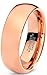Tungsten Wedding Band Ring 7mm for Men Women Comfort Fit 18K Rose Gold Plated Plated Domed Polished