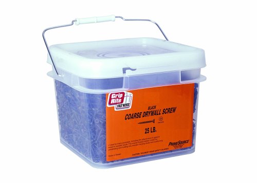 Grip-Rite 2CDWS25BK 6-by-2-Inch Coarse Thread Drywall Screws with Bugle Head, Black, 25-Pound Bucket - Thumbnail 2