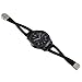 For Samsung Gear S3 Watch Strap,Solid Leather Wristband Band Bracelet Quick Replacement Cross Watchband (Black)