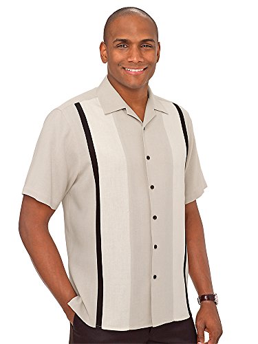 Silk Panel Sport Shirt Taupe 2xl Tall 