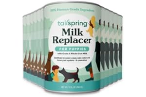 TAILSPRING Milk Replacer for Puppies, Liquid, Ready-to-Feed, Made with Whole Goat Milk 12 Fl Oz (Pack of 12)
