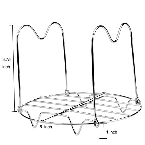 Aiduy Steamer Rack Trivet with Handles for Instant Pot Accessories 3 or 5 Qt Pressure Cooker, Stainless Steel Steamer Rack Stand Metal Trivet, Long Handle for Easy Pot Removal