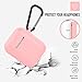 Coffea Protective Silicone Case with Keychain for Apple AirPods 1 & 2 (Front LED Not Visible) (Pink)