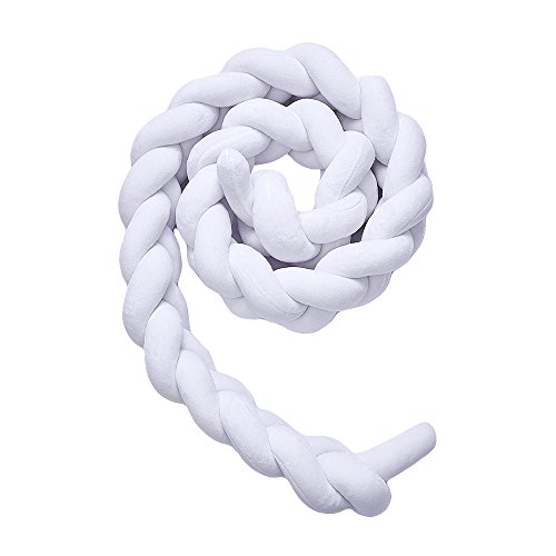 Wonder Space Baby Crib Bumper Handmade Knotted Braided Plush with