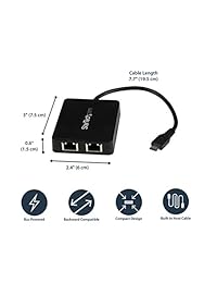startech  USB C a Gigabit   Adaptador de conector Ethernet con suministro de alimentación (USB PD)   Power Pass a través de carga   usc-c Ethernet, Negro