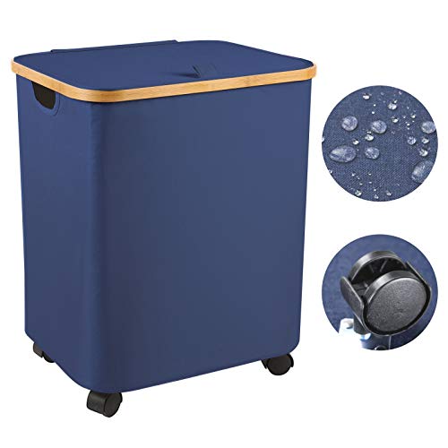 Large-Laundry-Hamper-with-Lid-Guofa-79L-Bamboo-Laundry-Basket-with-Wheels-Dirty-Clothes-Laundry-Basket-with-Lid-Bamboo-Handles-for-Bedroom-Toys-Storage-Baskets-Blue