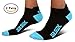 SB SOX 2-Pair Compression Running Socks for Men and Women – Low Cut/Ankle Athletic Socks for All-Day Wear (Large, Black/Blue)