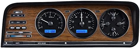 Dakota Digital 73-85 Jeep Wagoneer J-Trucks Analog Dash Gauge System Black Alloy Blue VHX-73J-WAG-K-B