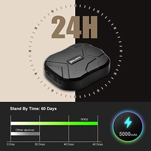 GPS Car Tracker-3G Real Time Accurate Locator Device Tracking for Car Motorcycle Truck Vehicle Van Free Fee Strong Magnet Monitoring Waterproof Worldwide Anti-Lost Geo-Fence Remove Alarm TK905
