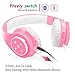Kids Wireless Bluetooth Headphones Volume Limited 85db Stereo Sound Over-Ear Foldable Lightweight Children Headphones with Mic SD Card Slot up to 6-8 Hours Play time for Boys Girls Adults (Pink)thumb 3