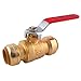 SharkBite 22222-0000LFA Ball Valve 1 Inch x 1 Inch, Water Valve Shut Off, Push-to-Connect, PEX, Copper, CPVC, PE-RT primary