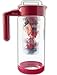 Glass Water Infusion Pitcher | BPA Free Fruit Infuser | Premium Borosilcate Glass for Hot and Cold Liquids | Infuse Iced Tea, Coffee, Water, Juice, Vodka, Tequila - Cestari Infuser, Red 44 ounces